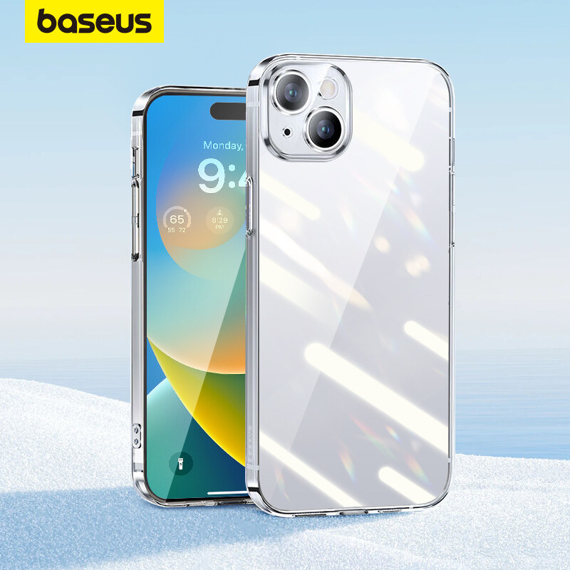 Baseus rõ ràng trường hợp đối với iPhone 15 14 Pro Max cộng với trường hợp nhựa TPU mềm ống kính đầy đủ trong suốt chống sốc điện thoại procetor cho iphone13 12 11 x XR XS Max Bìa