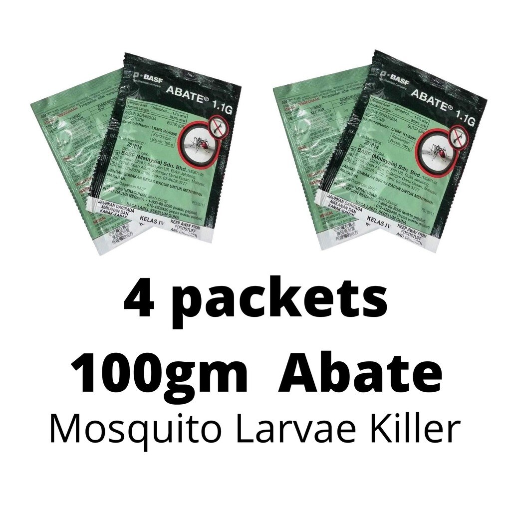 (PEST CONTROL) 4 Packets of 100gm ABATE Mosquito Larvae Killer DENGUE