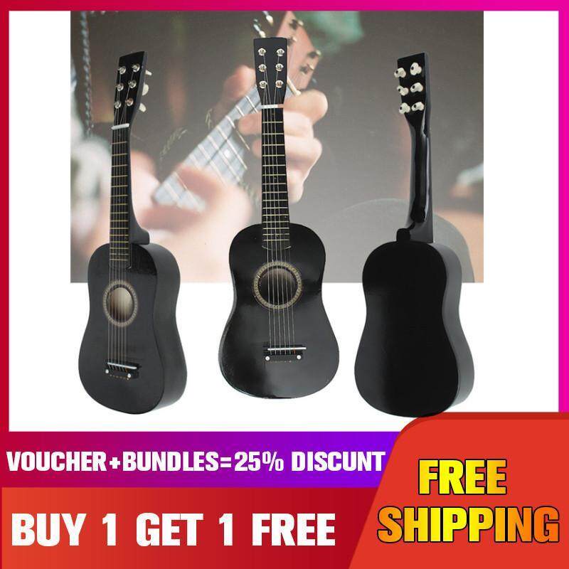 HOT New Beginners Black Basswood Acoustic Guitar With Guitar Pick Wire Strings 【Buy 1 Get 1 Free 】 Malaysia