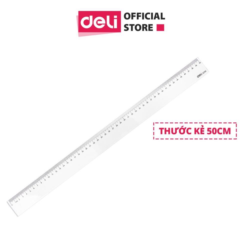 Thước kẻ nhựa 50cm trong suốt - Deli E6250