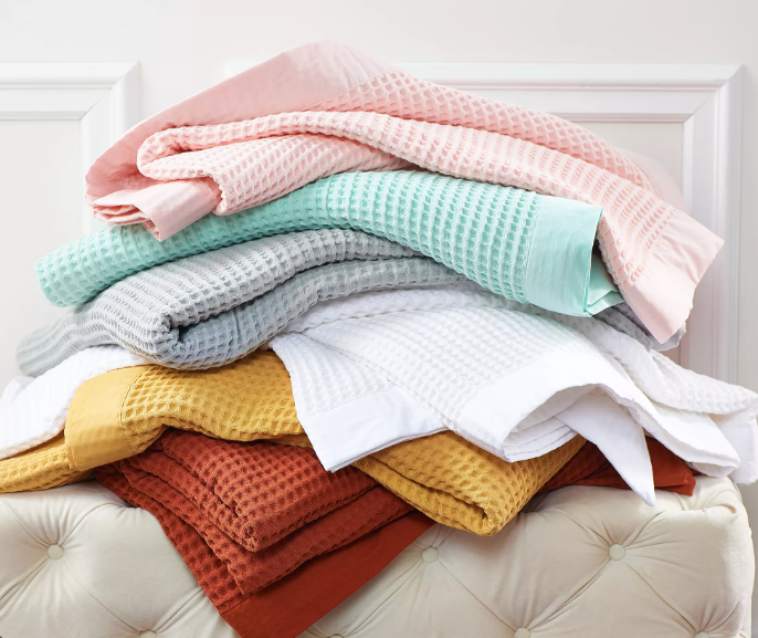 Lilac Silentnight Waffle Throw Thermal Blanket Waffle Weave Baby