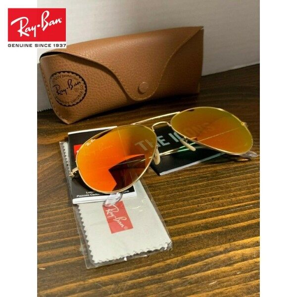 Giá bán 【Honkang】【original】 Ray(2020)Ban Kính Mát Aviator Nam Nữ Gọng Vàng Màu Cam Lóe RB3026 112/69 62 Mm