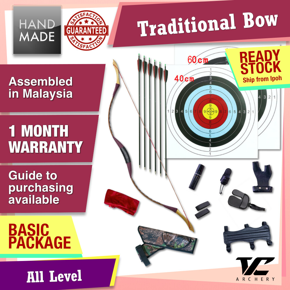 V Club Archery Handmade Traditional Bow Set Basic Package EFG Set