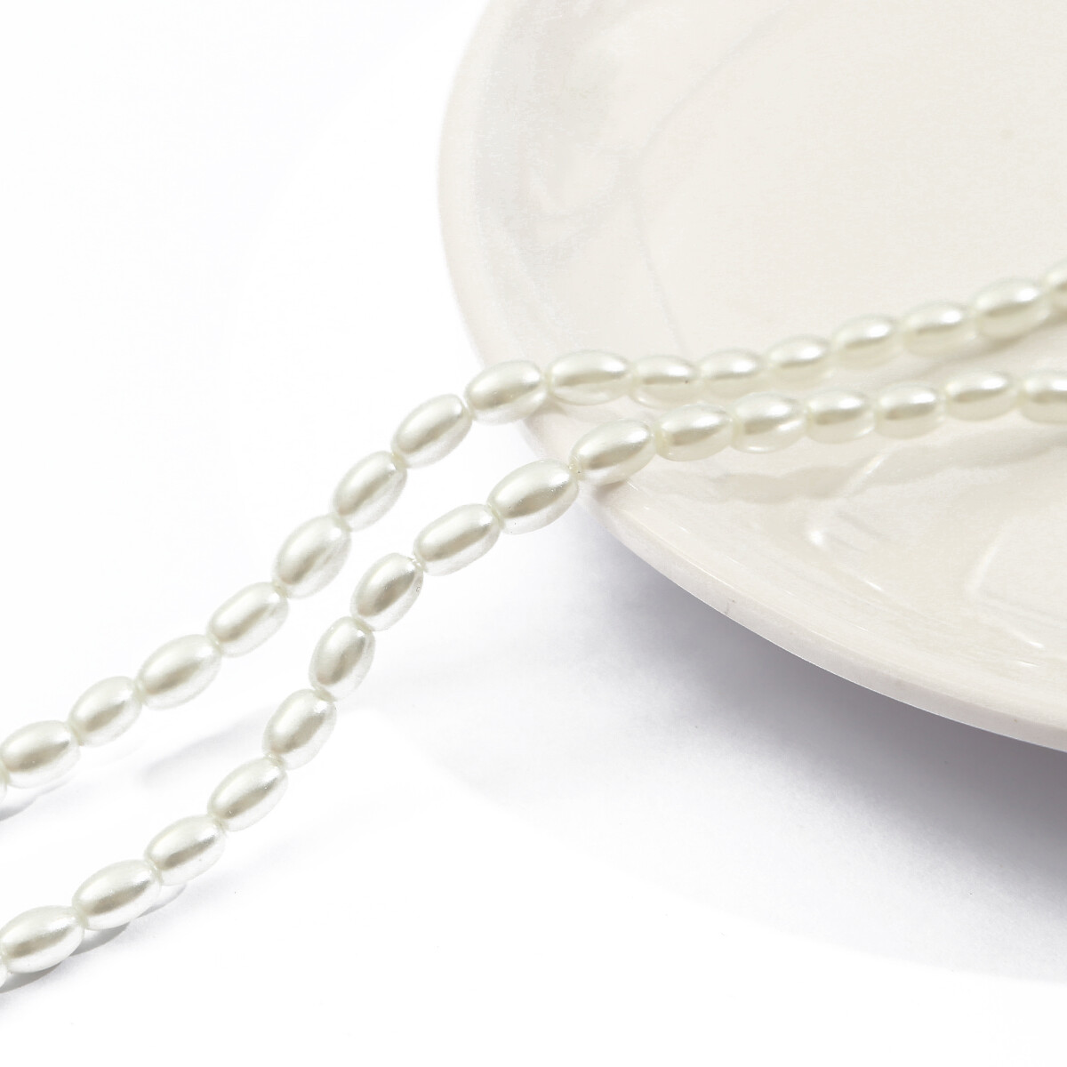 90/120pcs Multiple Size Beige White Oval Shape Imitation Pearl Glass Beads Spacer Bead For DIY Necklace Earring Bracelet Jewelry Making