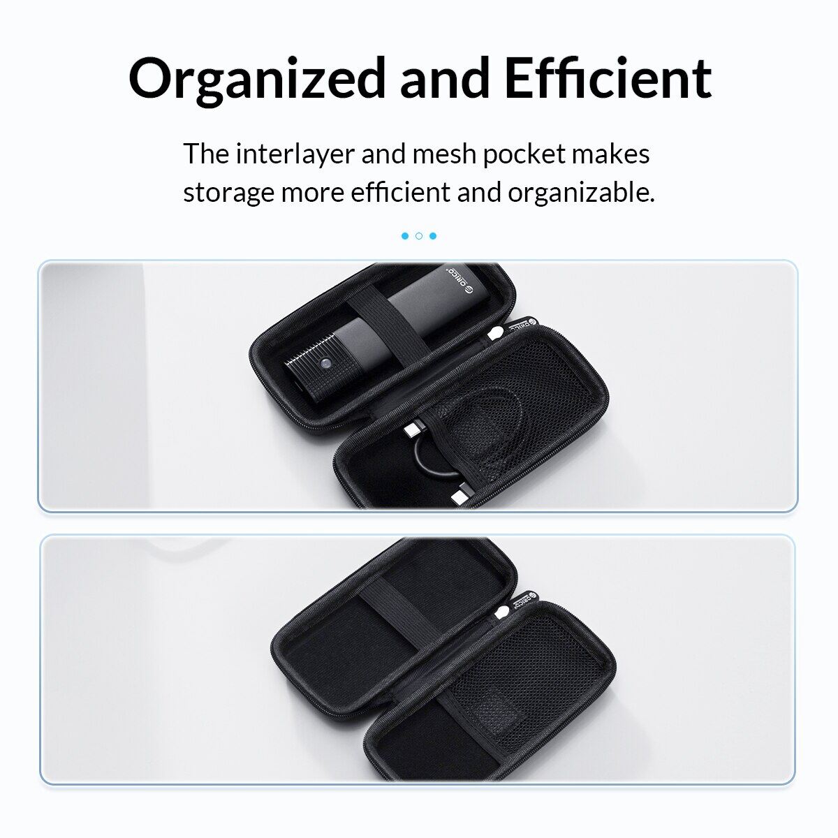 ORICO M.2 Hard Disk Case Protection Bag for External M.2 Case/M.2 SSD /USB Cable /U Disk Large Capacity Colorful Storage Bags