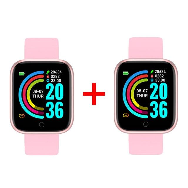 2 Chiếc Đồng Hồ Thông Minh Y68, Tập Thể Dục Tracker, Huyết Áp Smartwatches Đồng Hồ Đeo Tay Thông Minh Bluetooth Theo Dõi Nhịp Tim Chống Nước