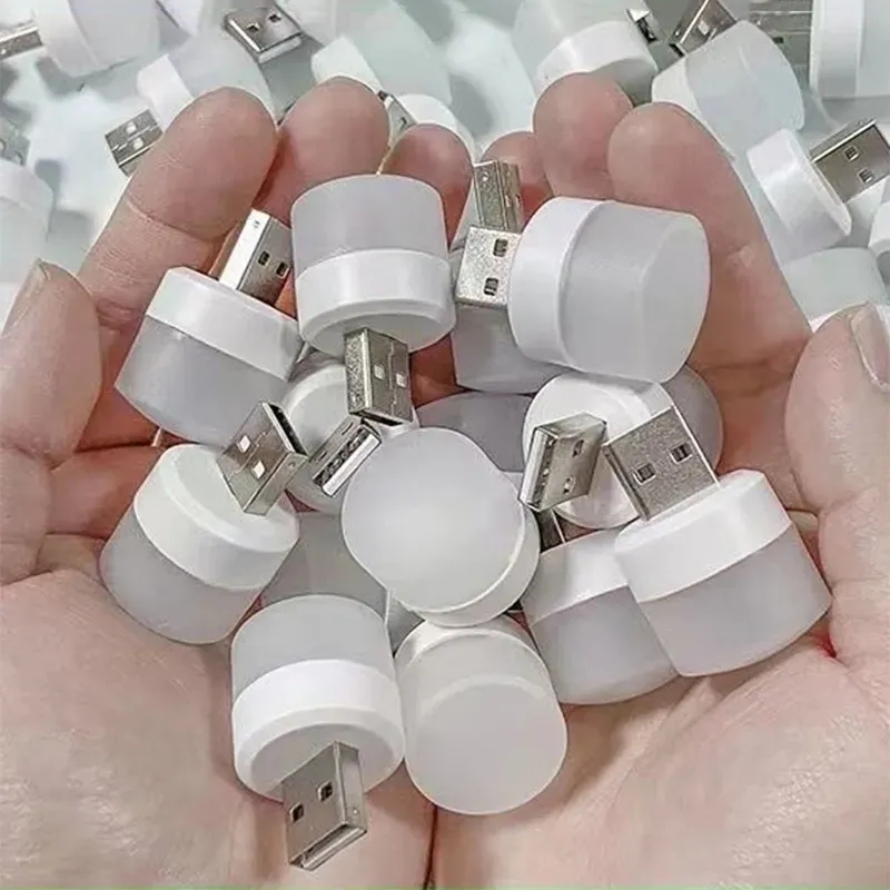 10 cái USB mini đèn ban đêm màu trắng ấm bảo vệ mắt Đèn đọc sách Phích cắm USB PC Ô tô điện Đèn Led sạc đèn ngủ