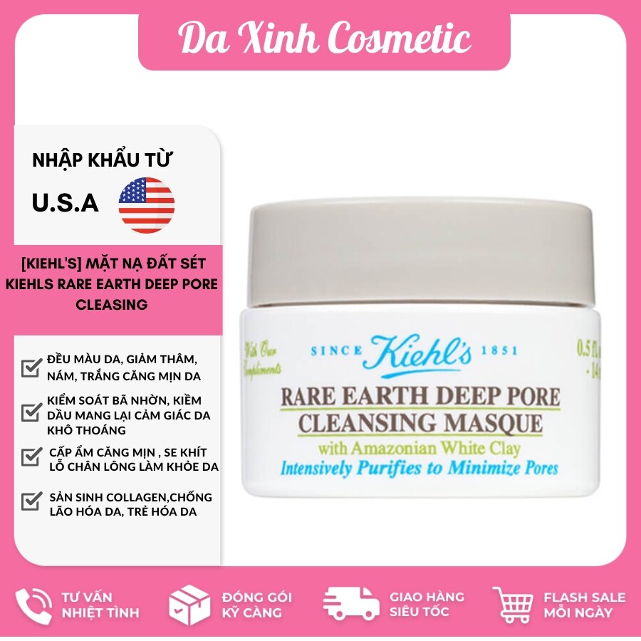 ✅ (HÀNG CHUẨN AUTHENTIC) [KIEHL'S] Mặt nạ đất sét KIEHLS RARE EARTH DEEP PORE CLEASING