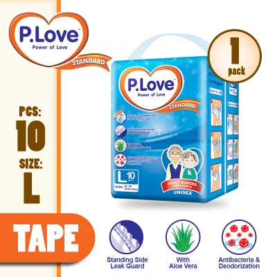 P.Love Standard Adult Tape Diapers L10 / M10 / XL8 x 1 Pack