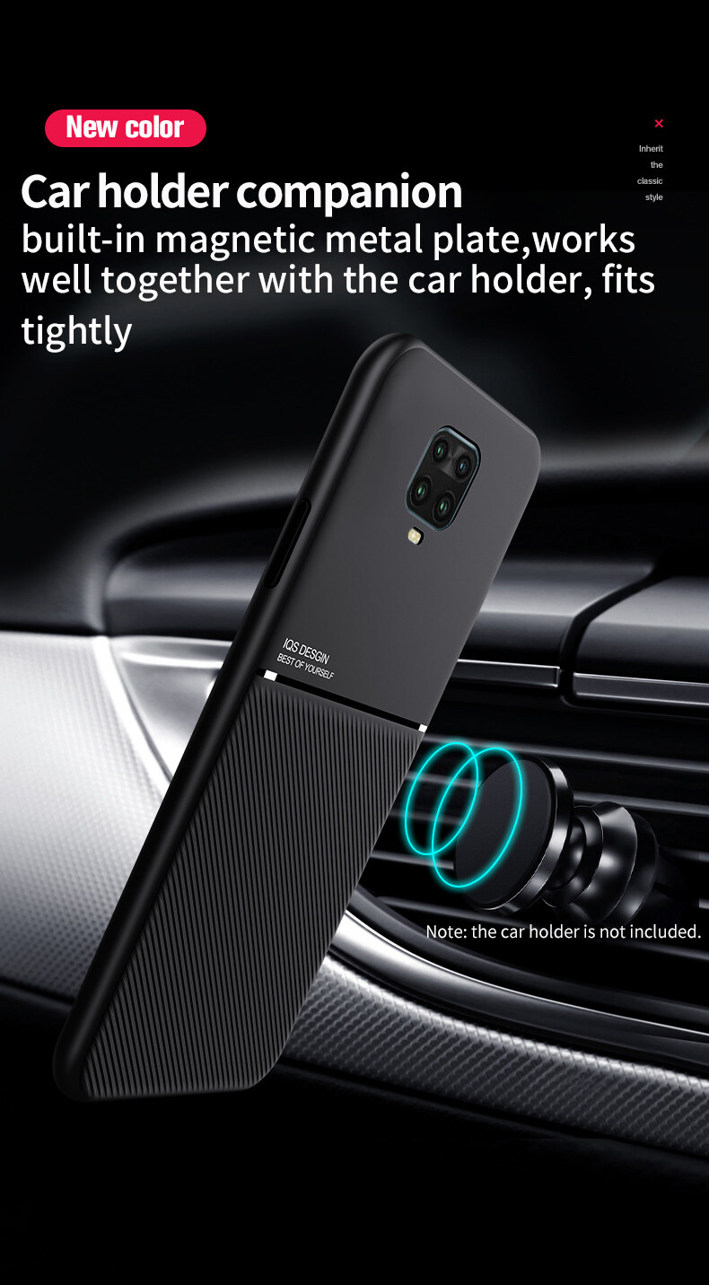 Hontinga For Xiaomi Redmi Note 9S Case Xiaomi Redmi Note 9 Pro Case Slim Leather Texture Casing Fahion Slim Matte Protective Phone Case Cove Shockproof Cases Coque   Handphone Case