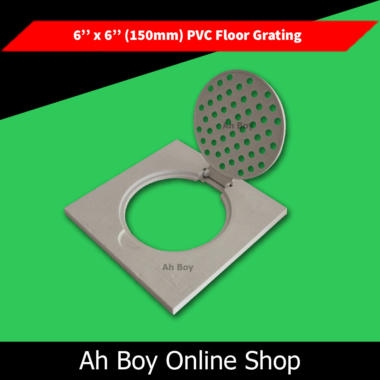 Bathroom PVC 6'' x 6'' 150mm Floor Grating / PVC Toilet Floor Trap Lazada