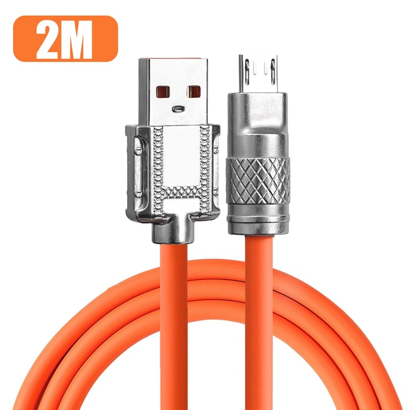 120W 6A Super Fast Charge USB Cable Liquid Silicone Quick Charge Micro USB Charger Data Line Cable for Xiaomi Huawei