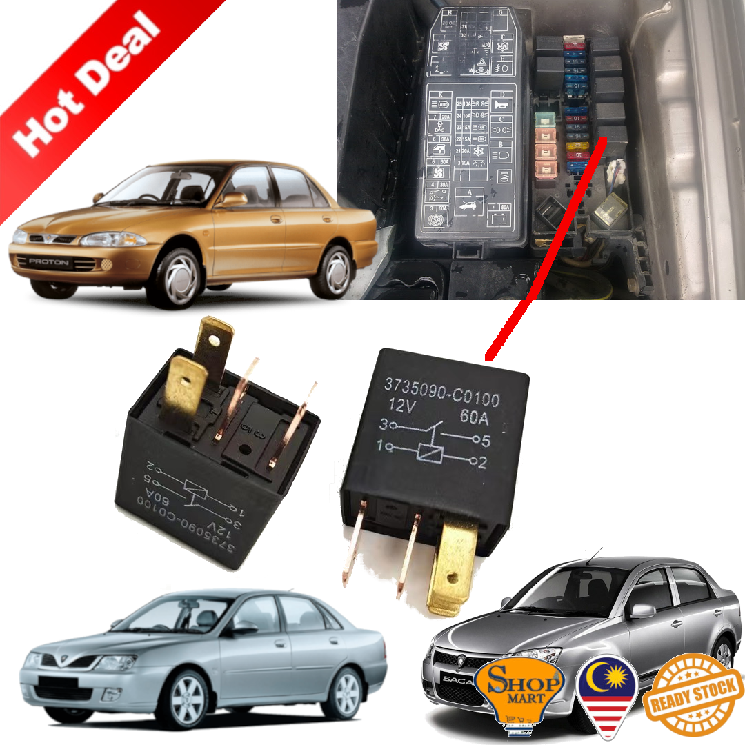 Car 4pin Relay 12V 60A Headlamp Relay Air Cond Relay Radiotor Fan Relay