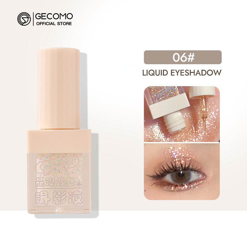 Gecomo lấp lảnh chất lỏng Eyeshadow dài màu bền Pearlescent Shinny bột phấn mắt