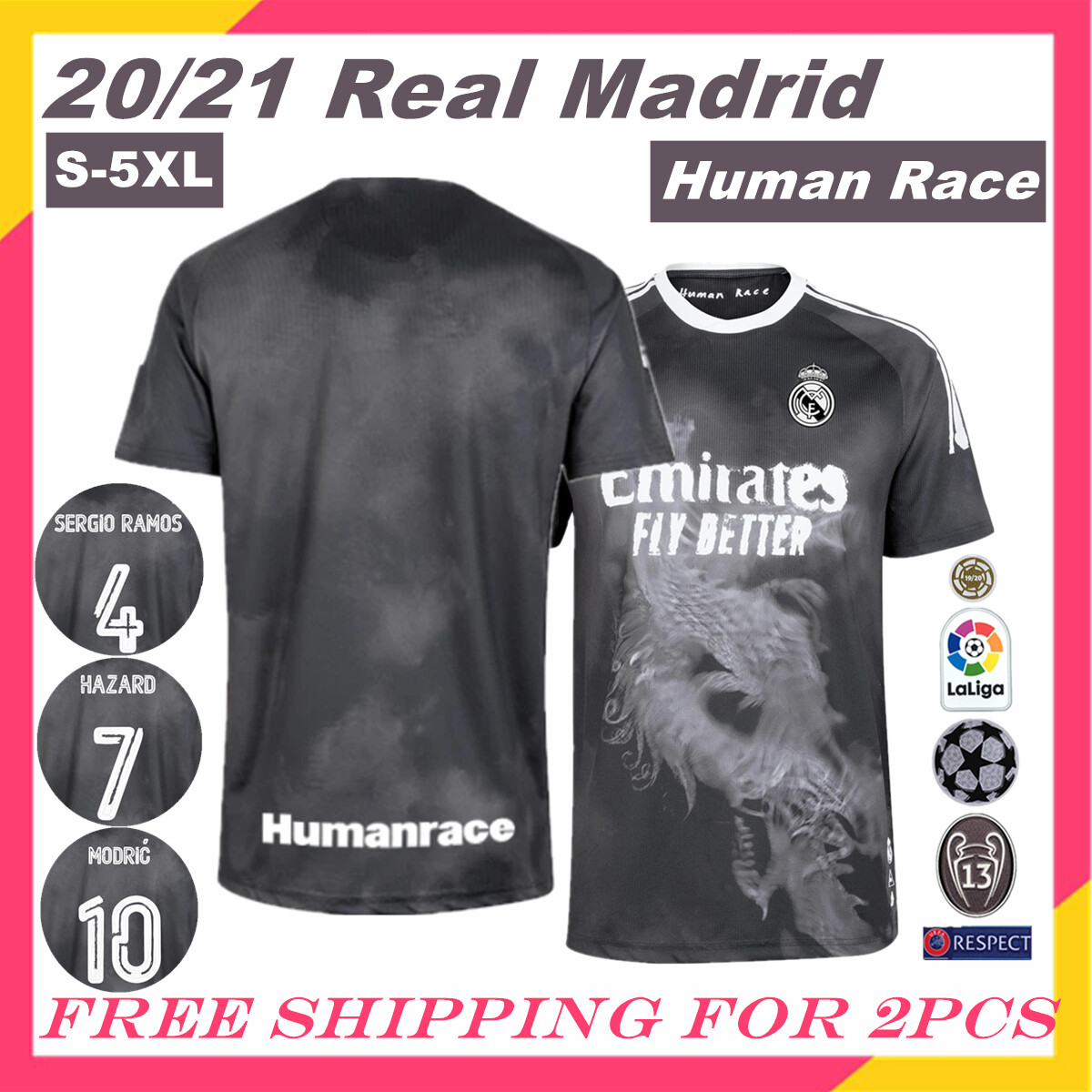 S 5xl Real Madrid Human Race Jersey 20 21 Men Football Shirt Special Edition Grade Aaa Lazada Ph