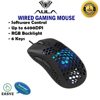 AULA F810 WIRED RGB BACKLIGHT GAMING MOUSE 6 KEYS UP TO 6400DPI SOFTWARE CONTROL