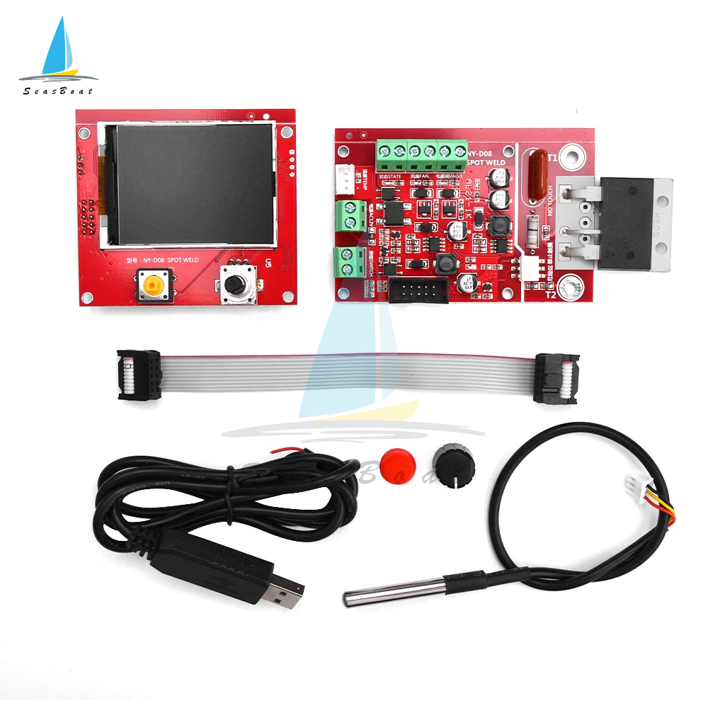 Seasboat NY-D08 Spot Welding Machine Controller 100A Pneumatic Color LCD Display Multi-point Personalization with Temperature Sensor