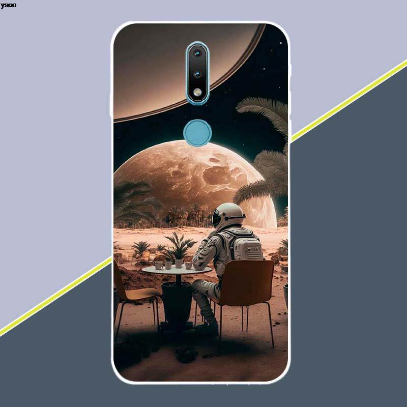 For Nokia 2.4 Astronaut Pattern Soft Silicon TPU Case Cover