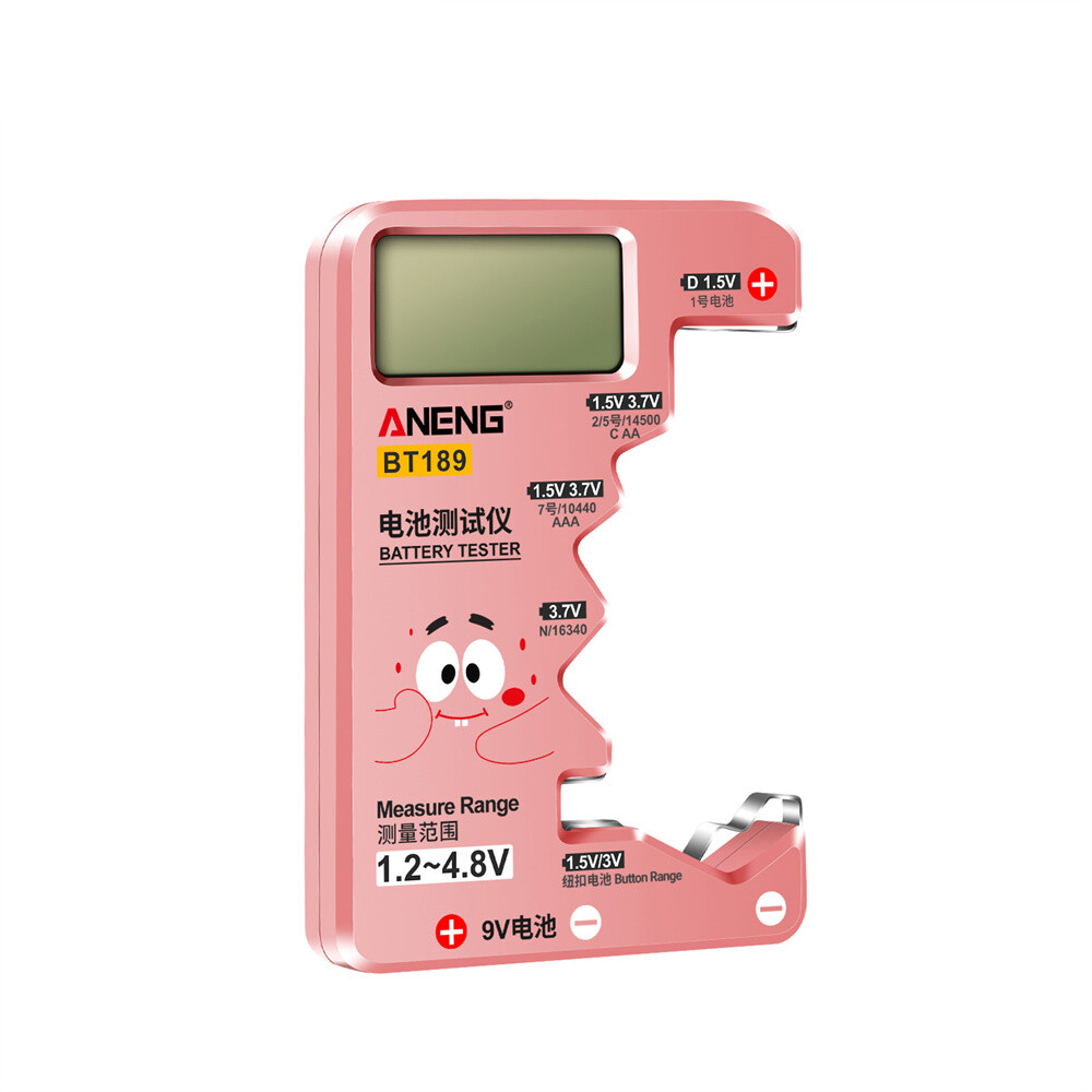 Seasboat bt189 battery tester lcd display universal battery checker for aa aaa 9v 1.5v/3v button cell batteries