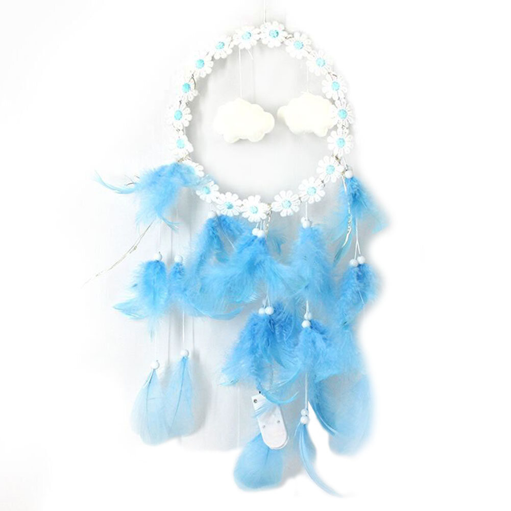 LED Flower Cloud Feather Dream Catcher String Lights Decorative Night Lamp