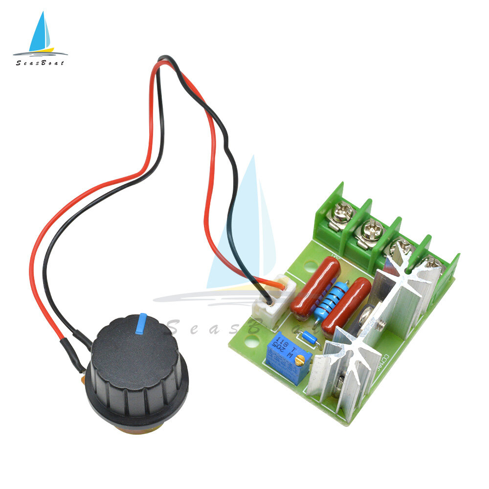 SeasBoat AC 50-220V 2000W SCR Bộ Điều Chỉnh Điện Áp Công Tắc Nhiệt Độ Bộ Điều Khiển Tốc Độ Động Cơ Potentiometer Light Dimmer