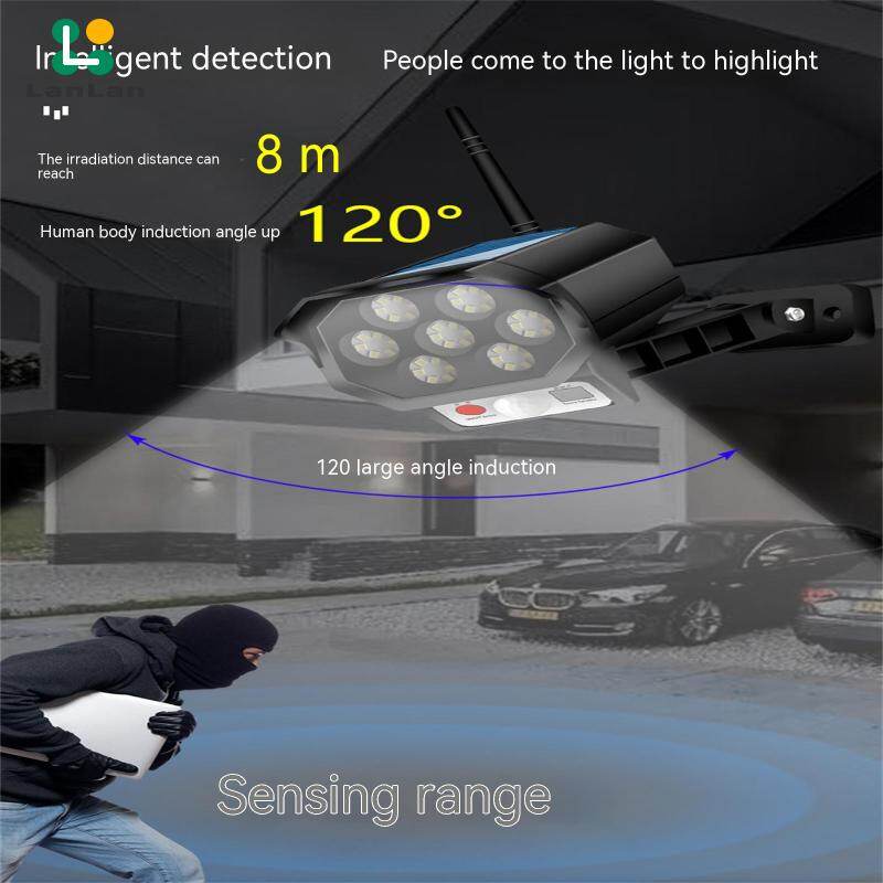 LanLan 42led Solar Security Light Motion Sensor Simulation Outdoor Fake Camera Rural Garden Wall Lamp Waterproof