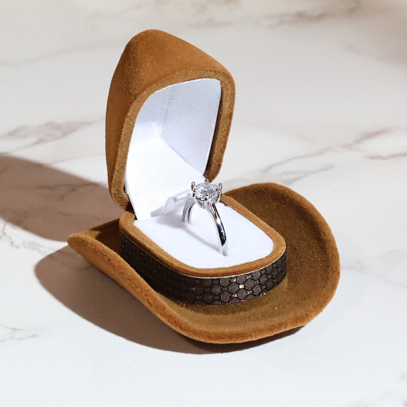 Creative Storage Ring Box Jewelry Gift Box Cartoon Ring Box Ring Box Western Cowboy Hat Ring Box