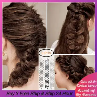 Free Ship 3pcs Hair Braiding Tools S And Fishbone Diy Hair Styling