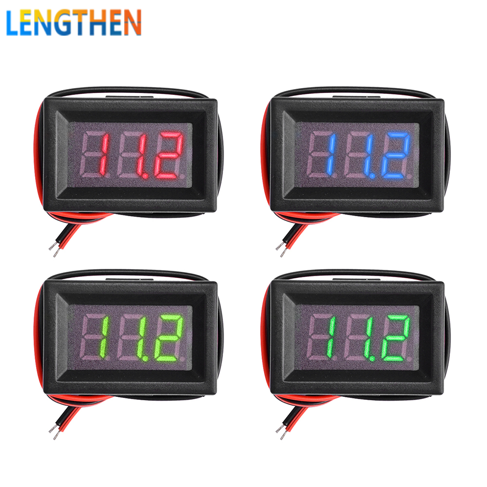 FocusAi  Voltage Meter 2 Wires 0.36" DC4-30V Digital Voltmeter Gauge Tester LED Display Panel Mount Car Motorcycle B-attery Monitor