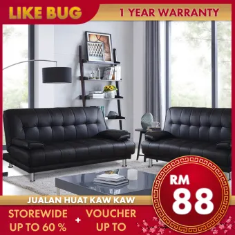 Like Bug Gordon Pu Leather Sofa Bed 2 In 1 Durable Foldable 2