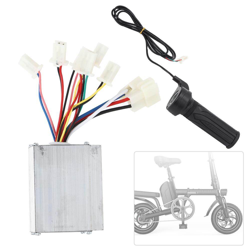 24V250W Brush E-Bike Controller and Long Line Universal Thumb Throttle Grip Set Accessory