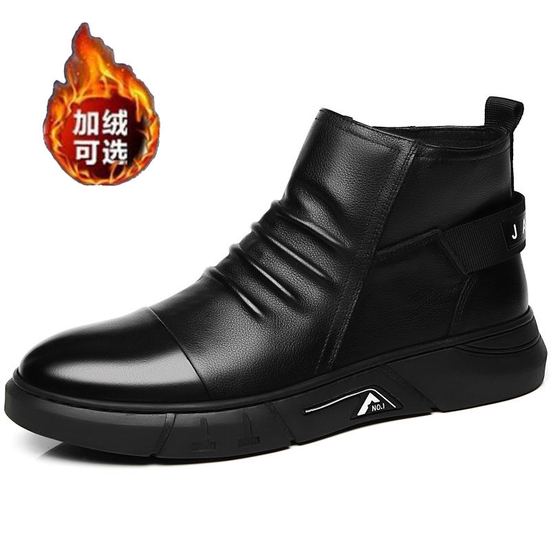 Leather Martin boots motorcycle riding shoes men's waterproof locomotive boots tooling anti collision wear resistant Martin boots cowboy boots