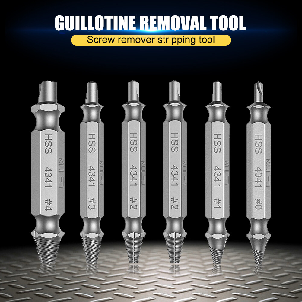 6pcs Drill Bit Kit Damaged Screw Remover Set Broken Screws Bolt Extractor