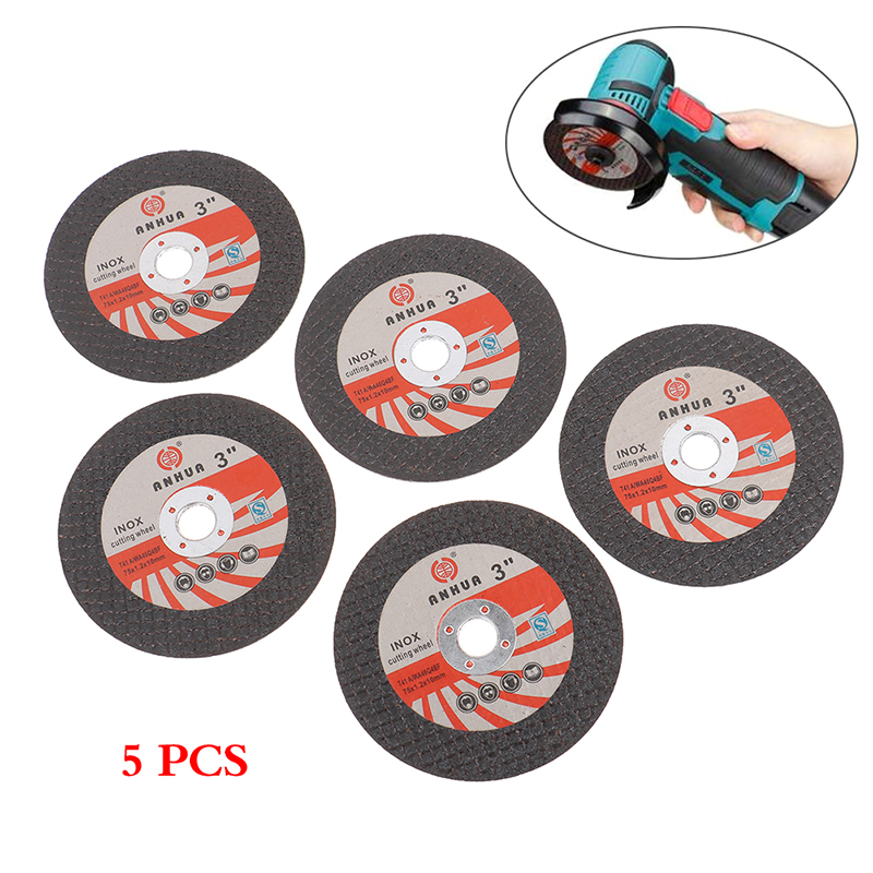 Zhaowei906 5pcs Mini Cutting Disc Circular Resin Grinding Wheel Sanding Disc 75mm