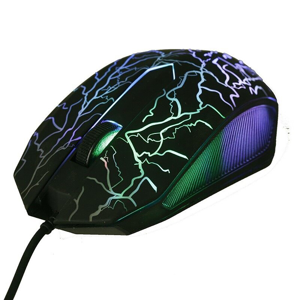 JTKE Chuột chơi game máy tính LED đầy màu sắc Chuột chuyên nghiệp Chuột quang 2400 DPI Chuột có dây