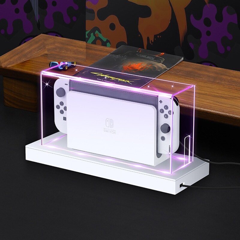 20 Colors Luminous Base Dust Cover for Nintendo Switch & Switch OLED Charging Dock Acrylic Host Shell NS Protective Sleeve