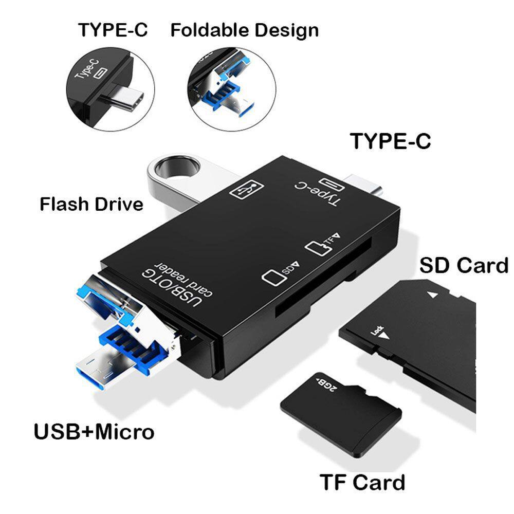 SANGYI Dụng Cụ Máy Tính USB2.0 Tốc Độ Cao Đa Năng 6 Trong 1 Đầu Đọc Thẻ