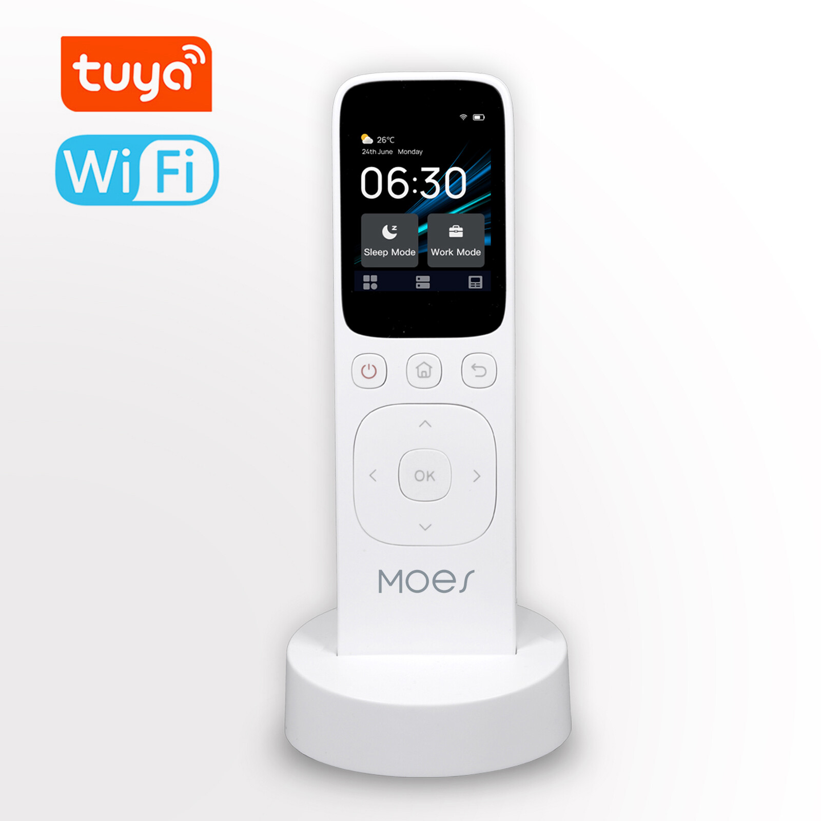 Smart Sensor Tuya WiFi Intelligent Touched Screen Center Control Panel IR Remote Controller Home Center Control IR Remote Controller Compatible with MOES APP