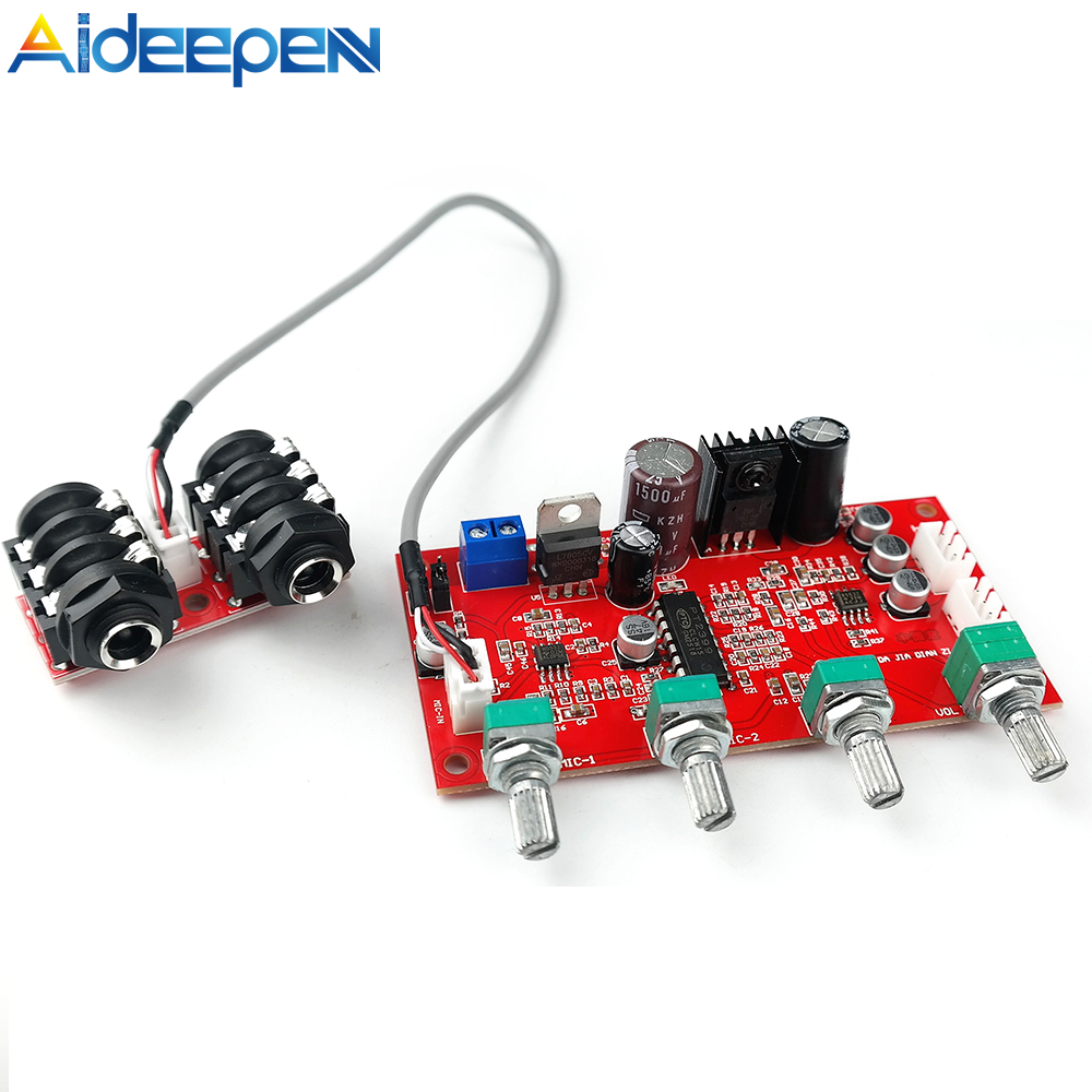 Original Aideepen Karaoke Board PT2399 Reverberation with op-amp Pre-amplification Effect Super NE5532 M65831 Microphone Board