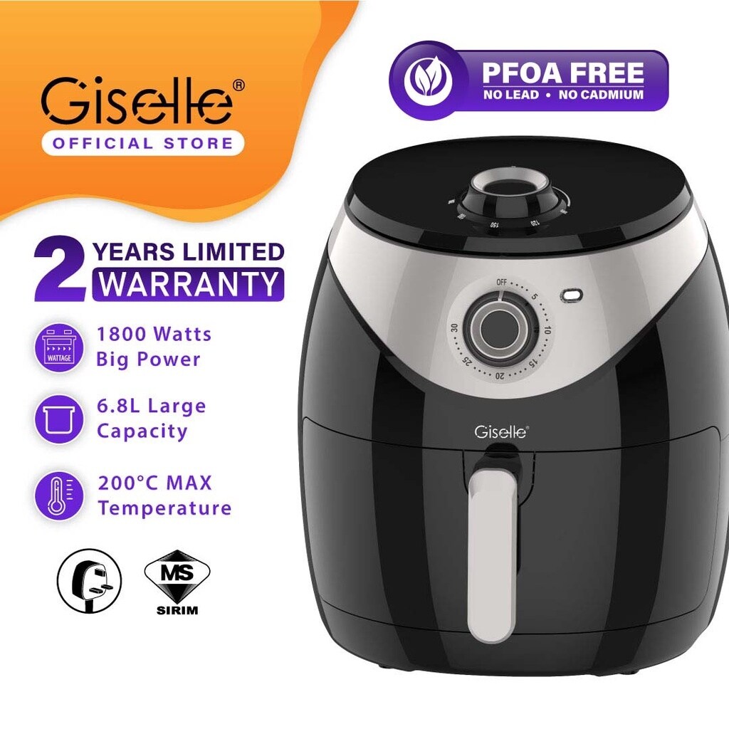 Air fryer Giselle Air Fryer with Timer Temperature Control Black (4