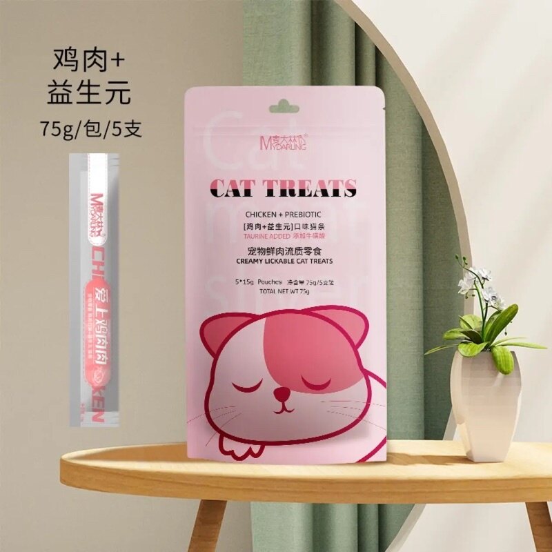 My Darling Chicken Salmon Tuna Milk Prebiotic Lickable Creamy Cat Treats Stick Snack 15g X 5 75g Lazada