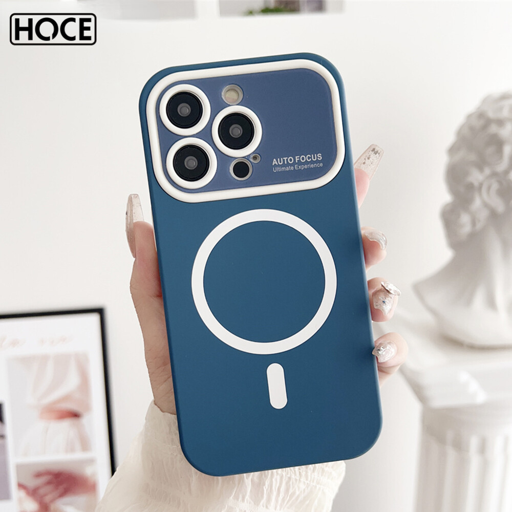 HOCE Matte Skin Feel Phone Case For iPhone 14 Plus 11 12 13 Pro Max Solid Color Magsafe Camera Protection Wireless Charge Shockproof Cover