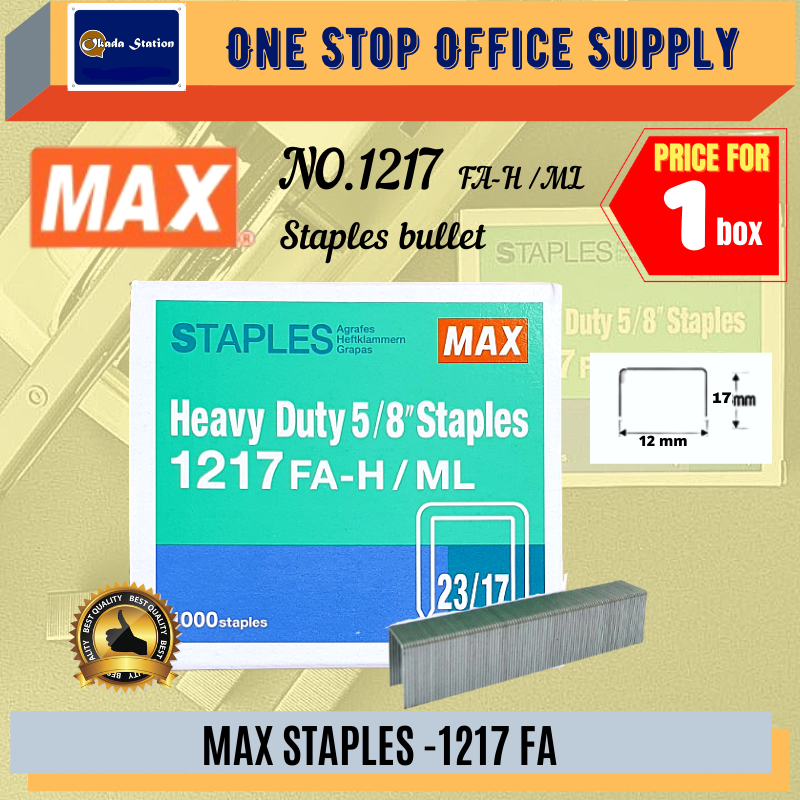 MAX STAPLES NO1217 FAH / Bullet Stapler / Ubat Stapler / Heavy Duty