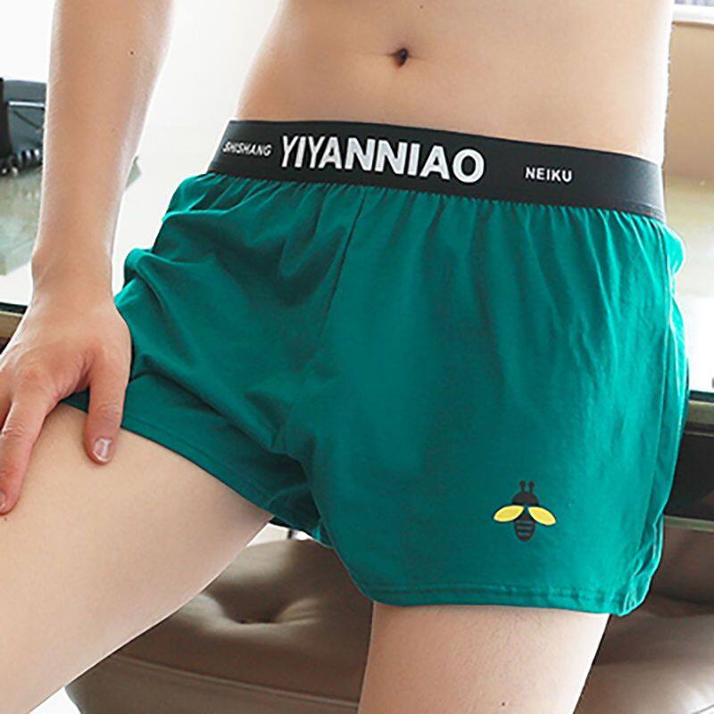 Hanlu Men's Underwear Loose Cotton Cartoon Print Boxer Breathable Plus Size Boxers