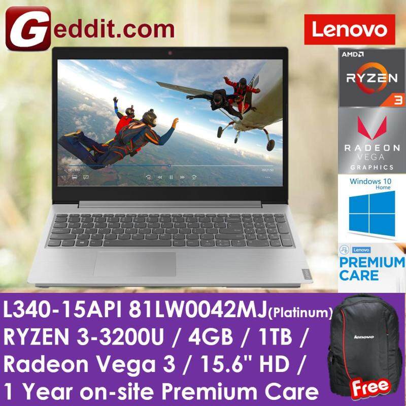 LENOVO L340-15API 81LW0042MJ (RYZEN 3-3200U,4GB,1TB,INTEGRATED GRAPHIC,WIN10,15.6,1YR ONSITE) FREE BACKPACK Malaysia