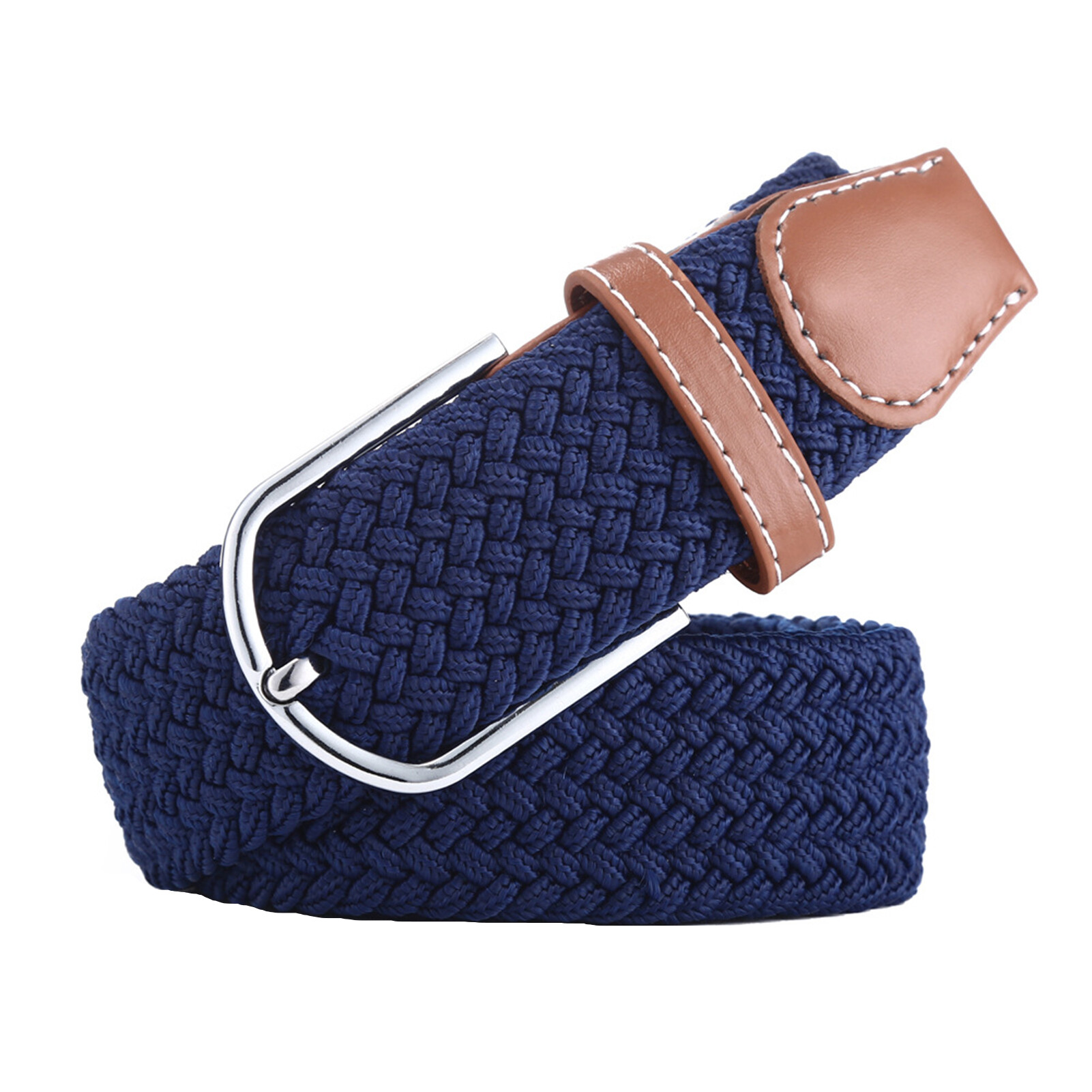 Lunchmoney Belt Adjustable Braided Unisex Elastic Pin Buckle Waist Belt for Daily Wear