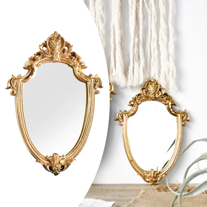 Shamjina Oval Mirror Baroque Style Decorative Mirrors For Wall Gold Vintage Decoration 12 2x8 66inch Lazada Singapore Shamjina Oval Mirror Baroque Style, Baroque Style Gold Mirror