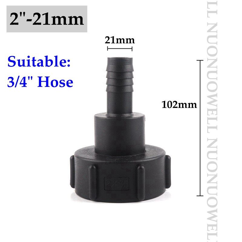[KS] 1PC 2 "Thicken Female Thread IBC Tank Barbed Connector Adapter