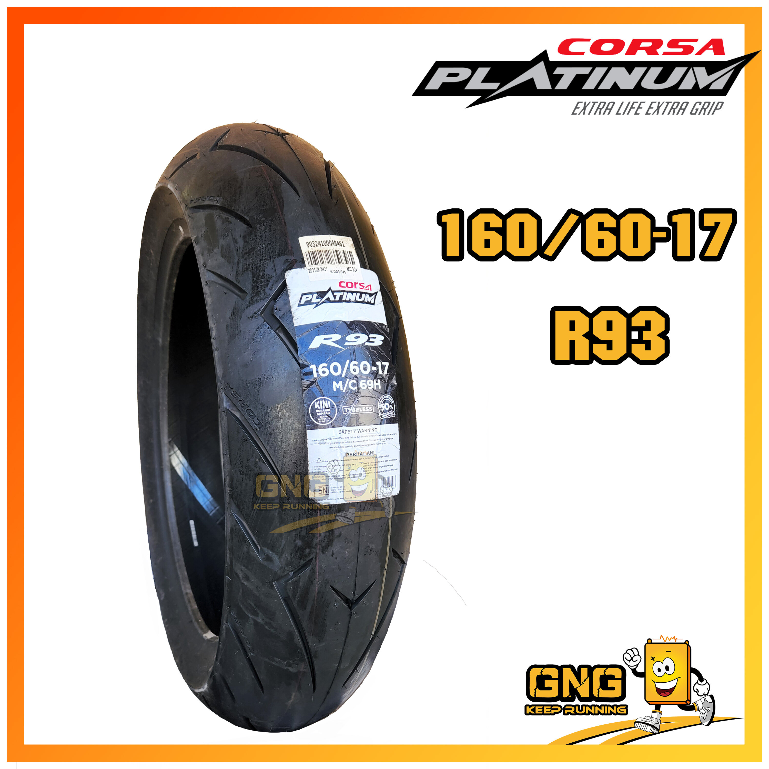 Tayar Corsa Platinum R93 160 60 17 Tubeless 160 60 17 Tl Lazada