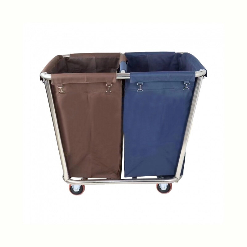 Stainless Steel Double Bag Linen Trolley | Lazada